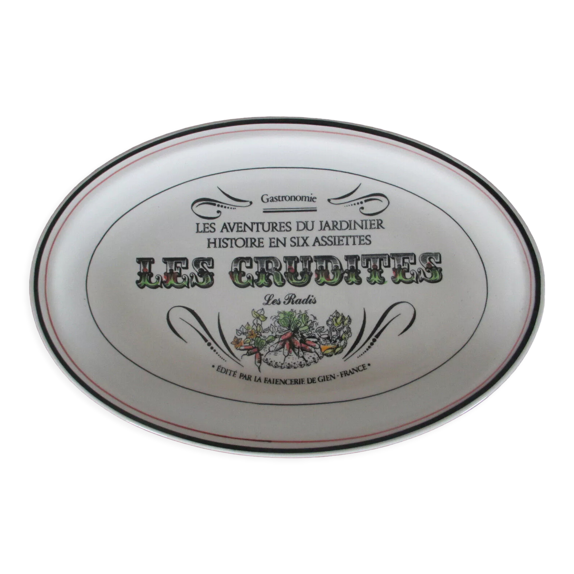 6 plates Gien raw vegetables the adventures of the gardener the collector