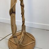 Louis Sognot vintage rattan floor lamp