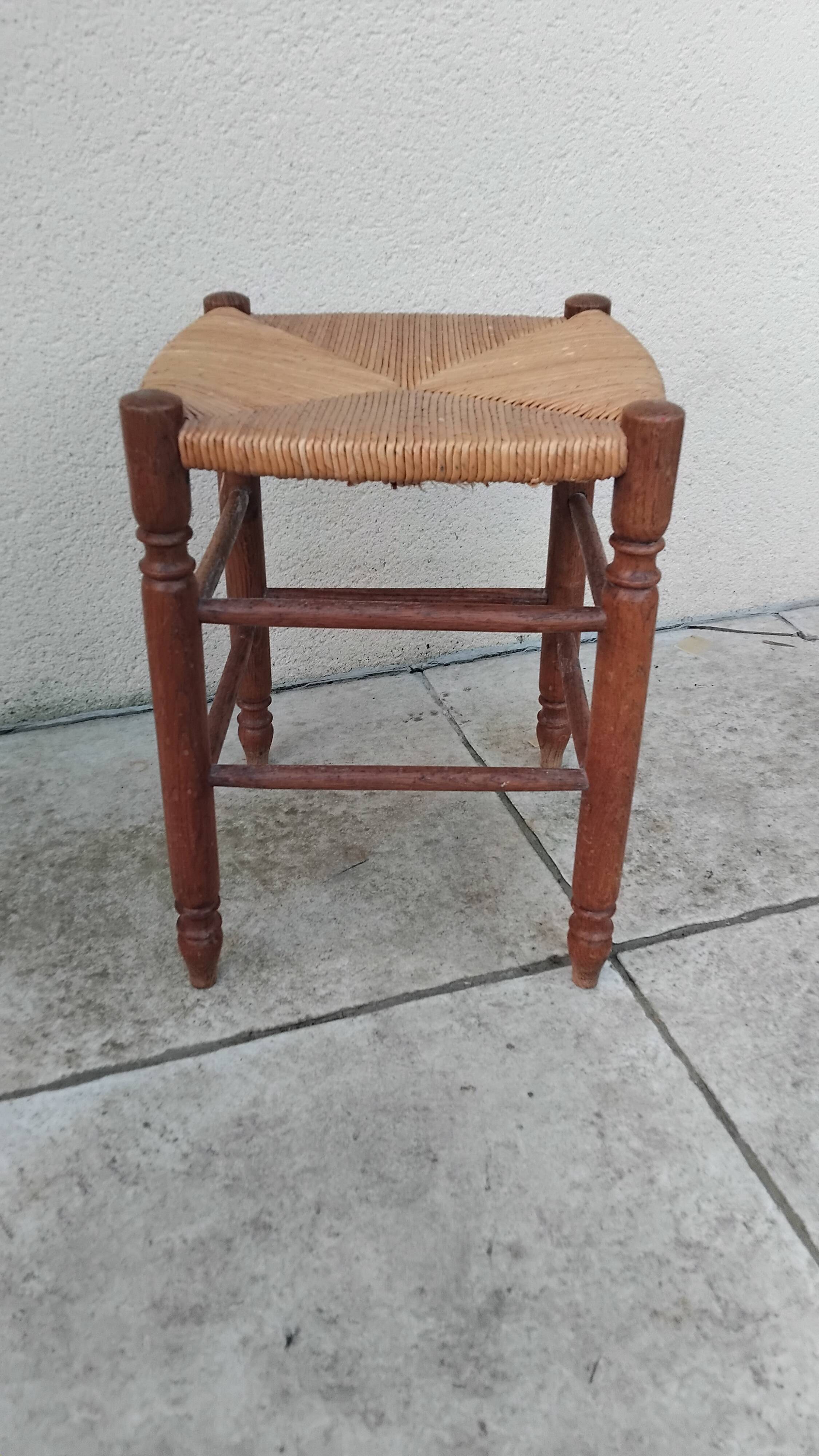 Vintage straw stool