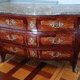 Louis XV Period Commode Stamped Léonard Boudin - Wood Marquetry