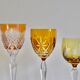 Ensemble de 6 verres à vin en cristal antique multicolore bohémien