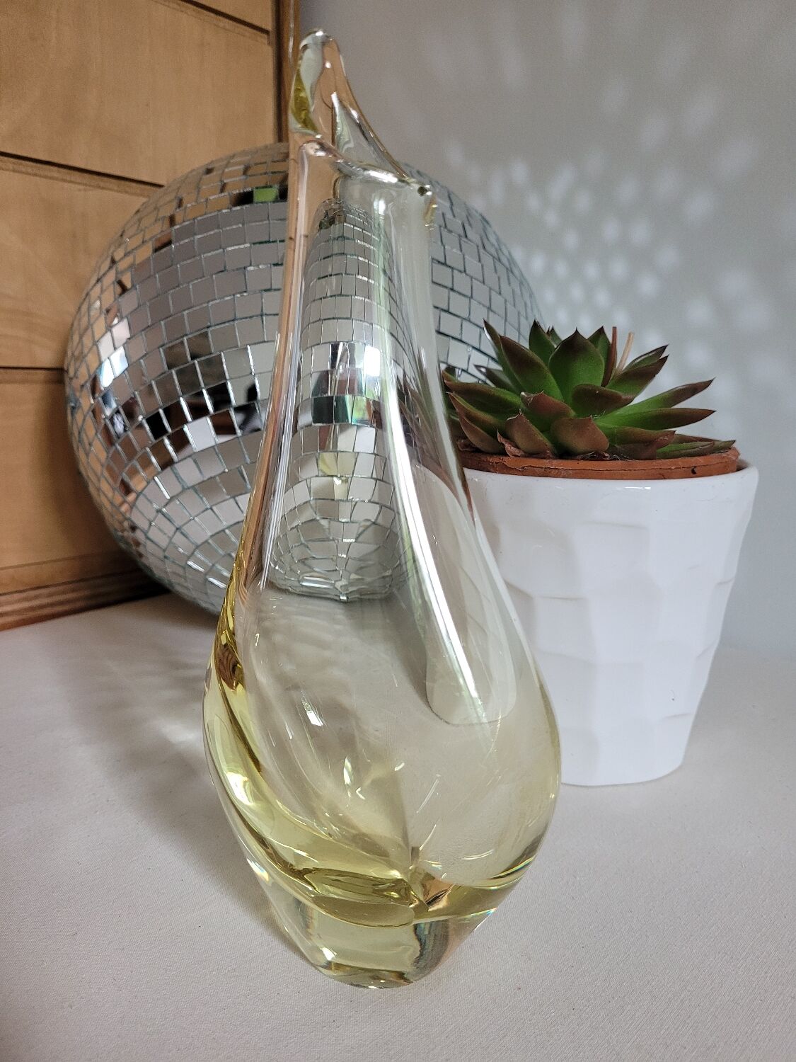 Citrine yellow crystal vase