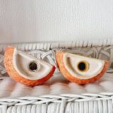 Salt and pepper in a barbotine with orange/clementine cheese