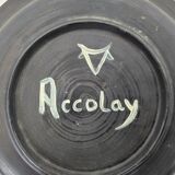 Decorative dish with a woman's face signed Le Tignard – Accolay, France 1970