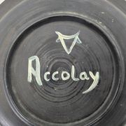 Decorative dish with a woman's face signed Le Tignard – Accolay, France 1970