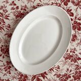 Plat ovale blanc en terre de fer Digoin et Sarreguemines