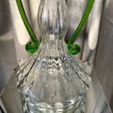 Large soliflore vase with transparent and green handles