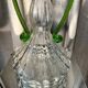 Large soliflore vase with transparent and green handles