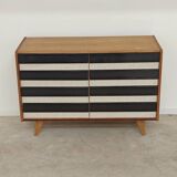 Wooden commode U 453 black and white by Jiri Jiroutek for Intérier Praha