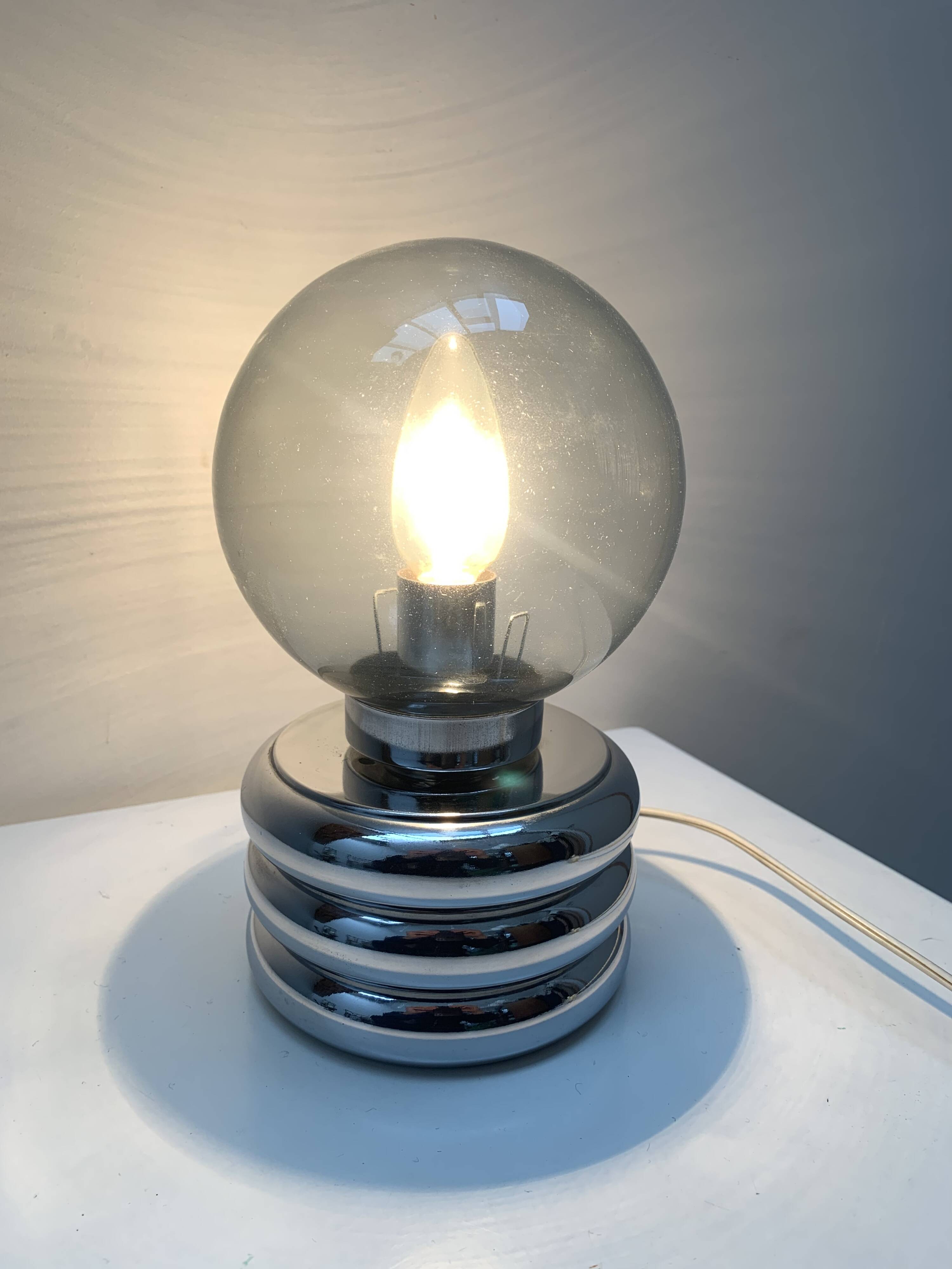 Chromed metal lamp, 1970s