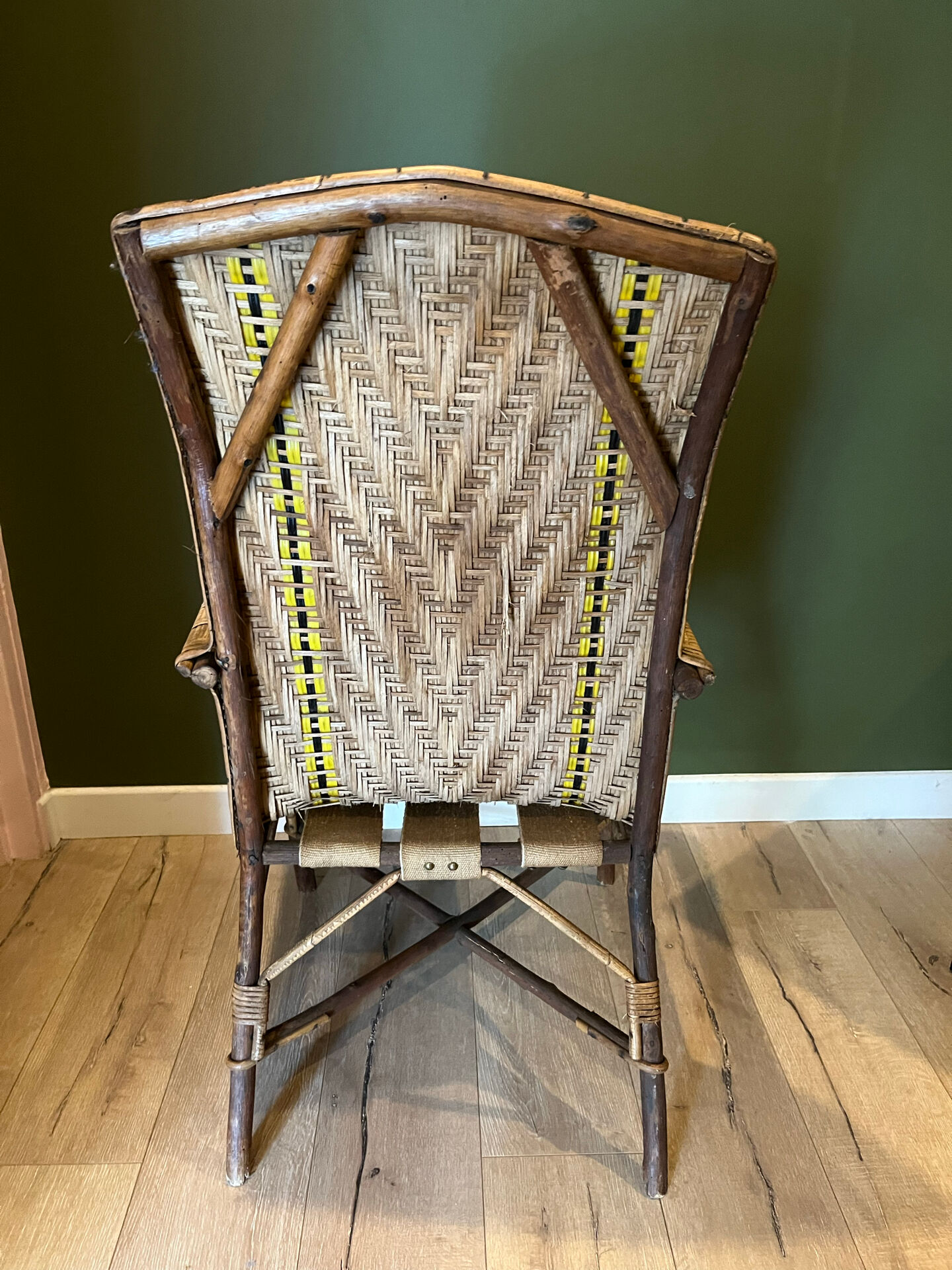 Fauteuil début de siècle rotin osier m
