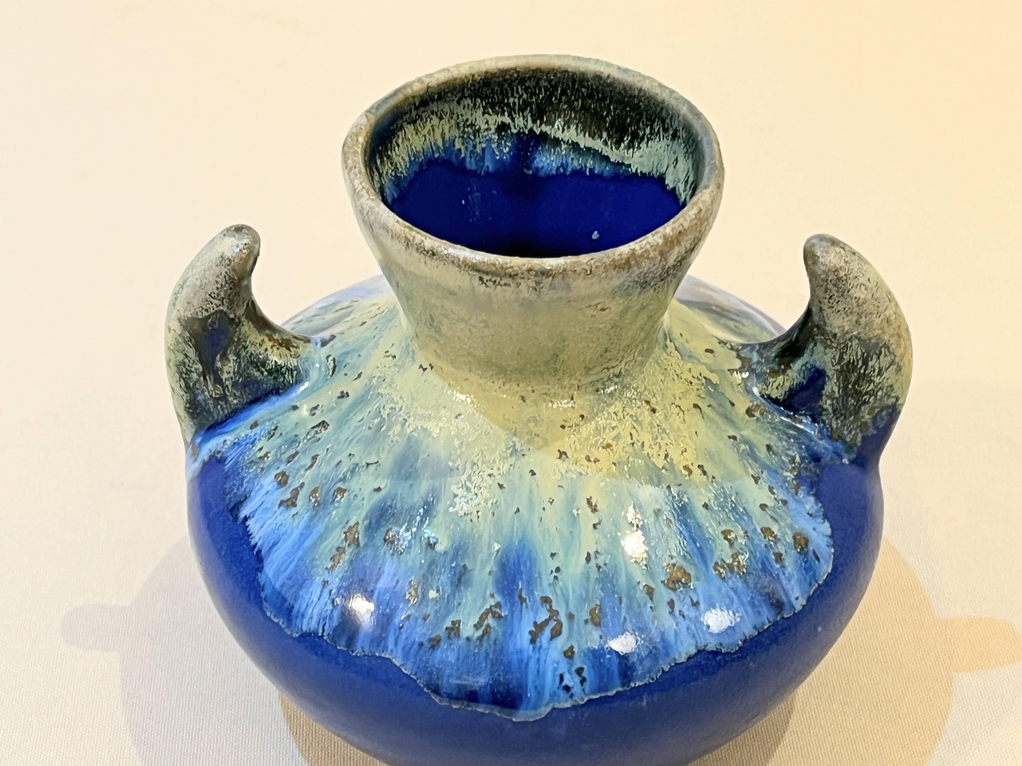 Vase with handles vintage alpho art deco ceramic alphonse mouton vintage