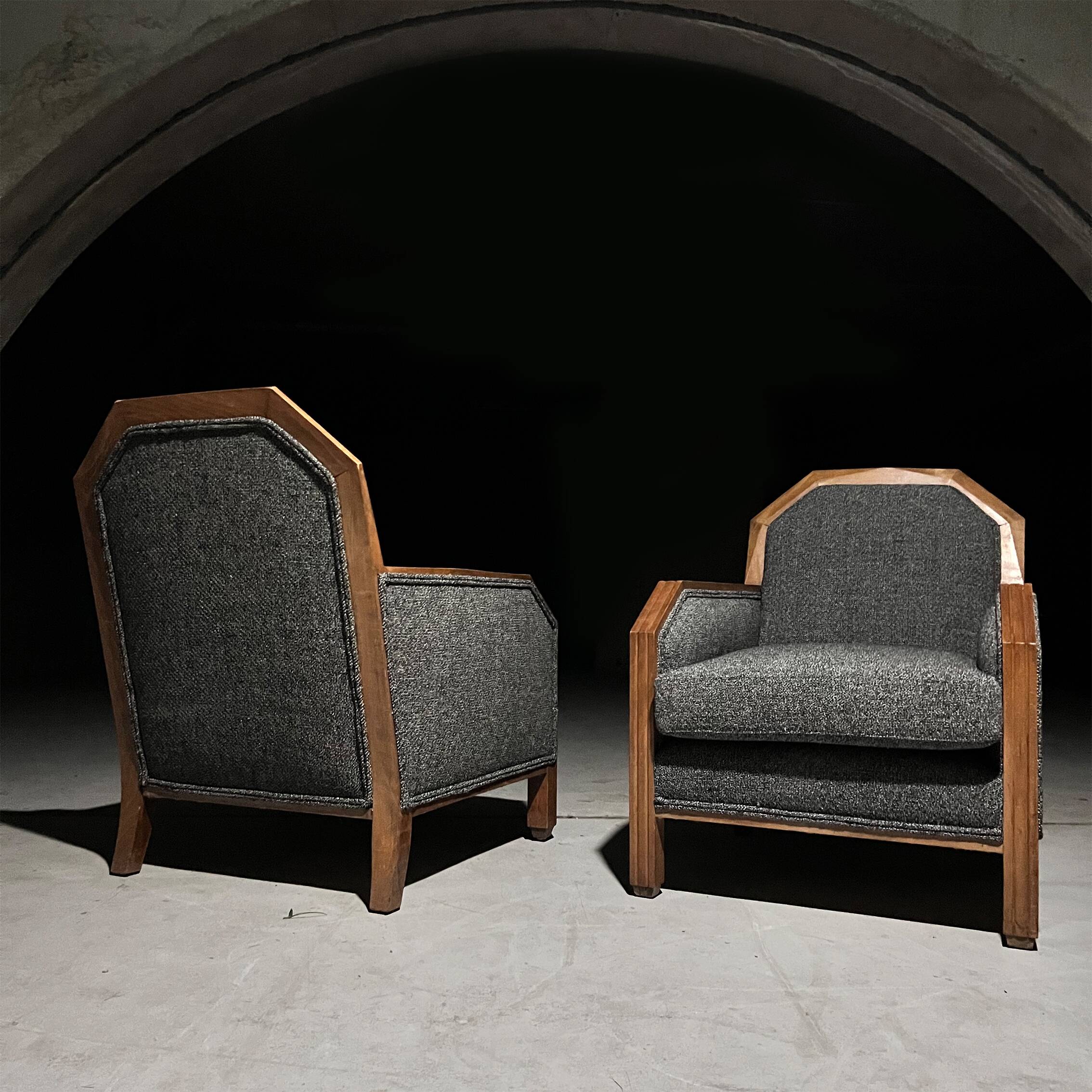 Set of 2 Art Deco Club Chairs, France, 1930s