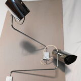 Pair of large chrome wall lamps from the 70s