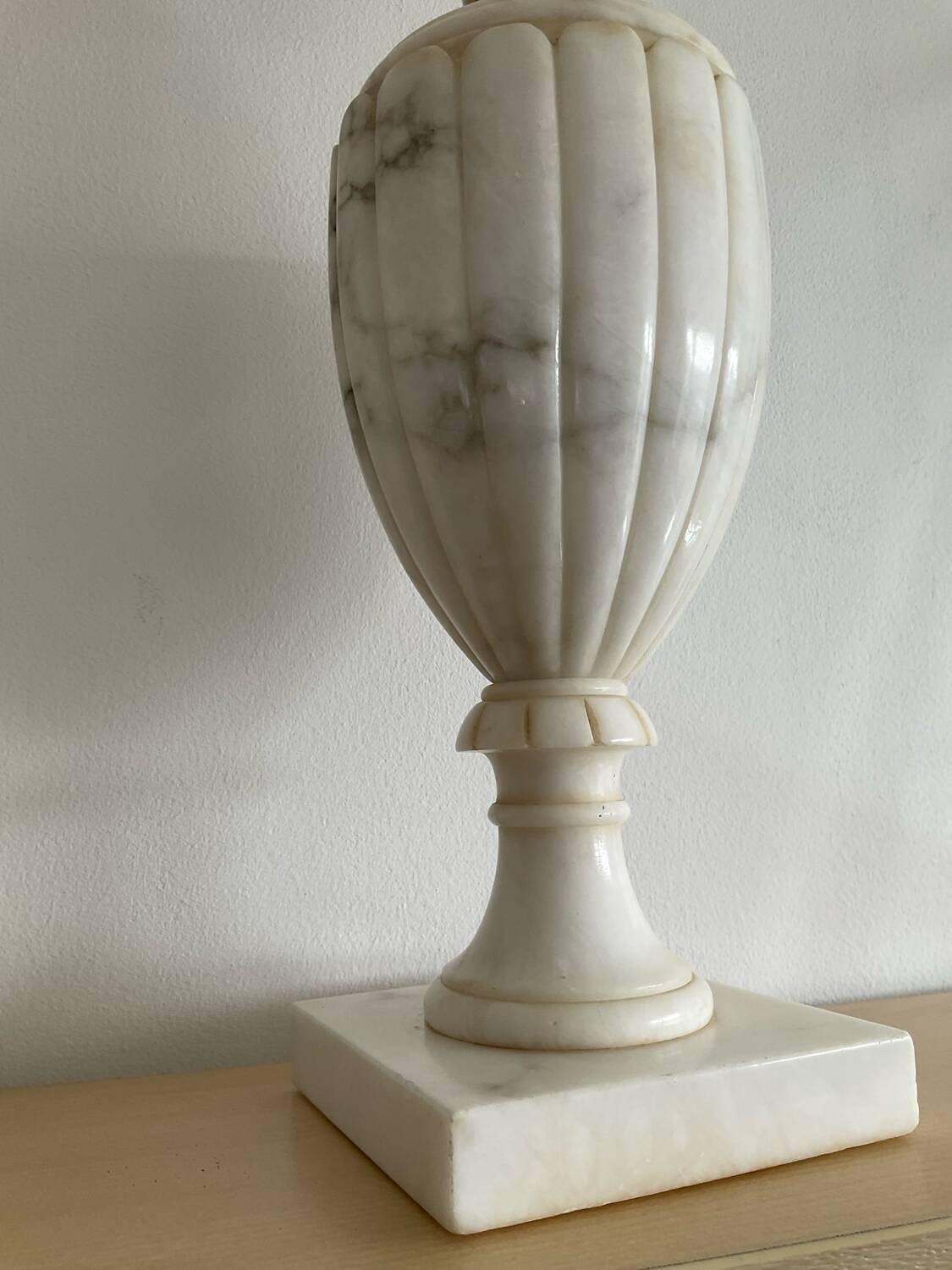 Antique Alabaster Lamp Base Italy 1970s