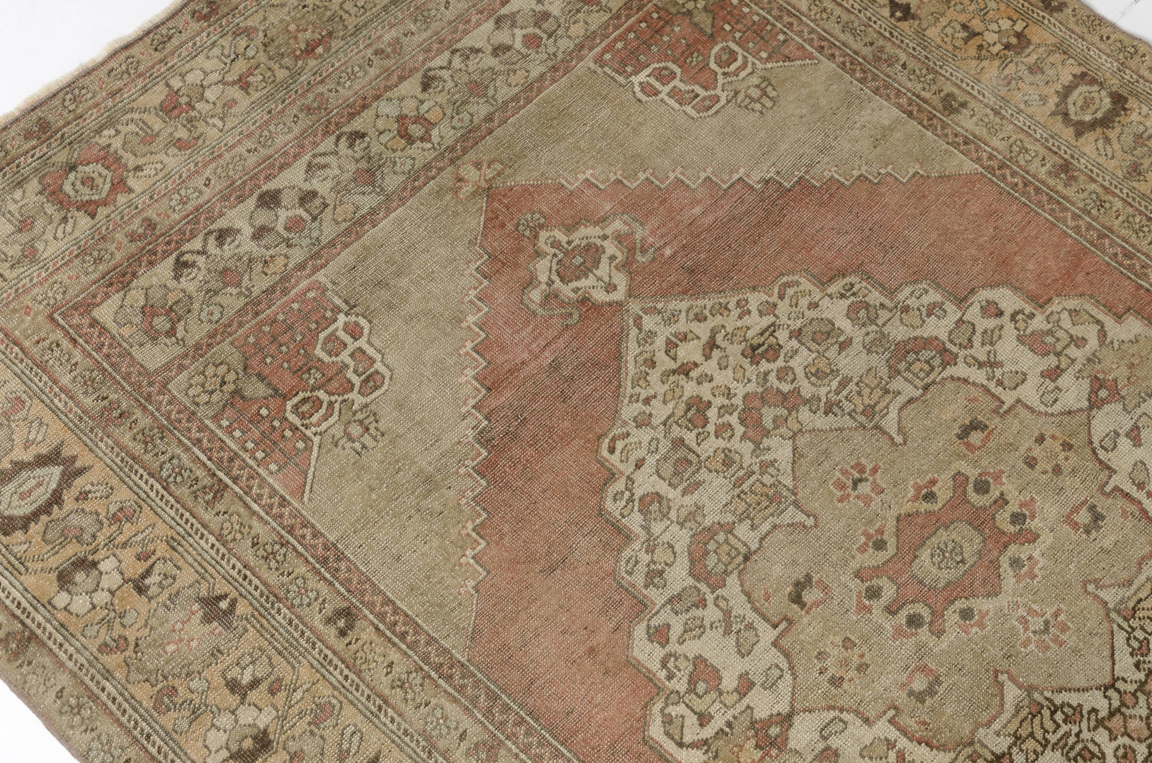 Oushak Turkish Floral Rug-823