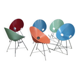 6 ST 664 Shell Chairs, Designed by Eddie Harlis