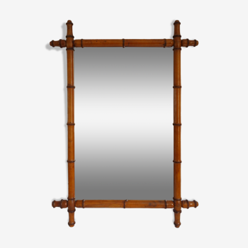 Old bamboo imitation oak mirror 87x67cm