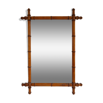 Old bamboo imitation oak mirror 87x67cm