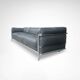 LC3 down cushions Y extra leather 3-seater sofa by Le Corbusier Cassina 90s