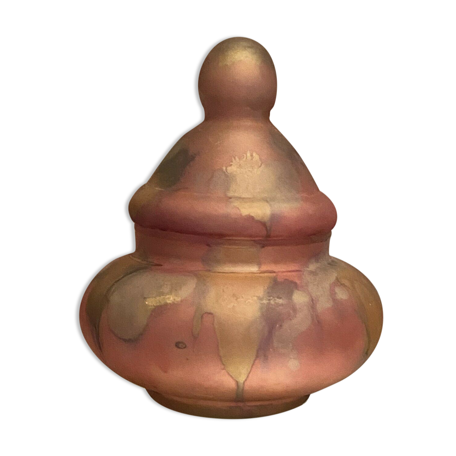 Covered candy jar made of glass paste