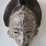 Vintage African Mask Carved and Patinated Wood, Gabon, Excellent Condition