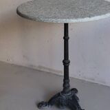 Round bistro table in gray stone