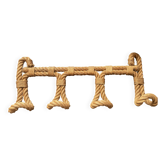 vintage wall coat rack in braided rope