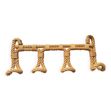 vintage wall coat rack in braided rope