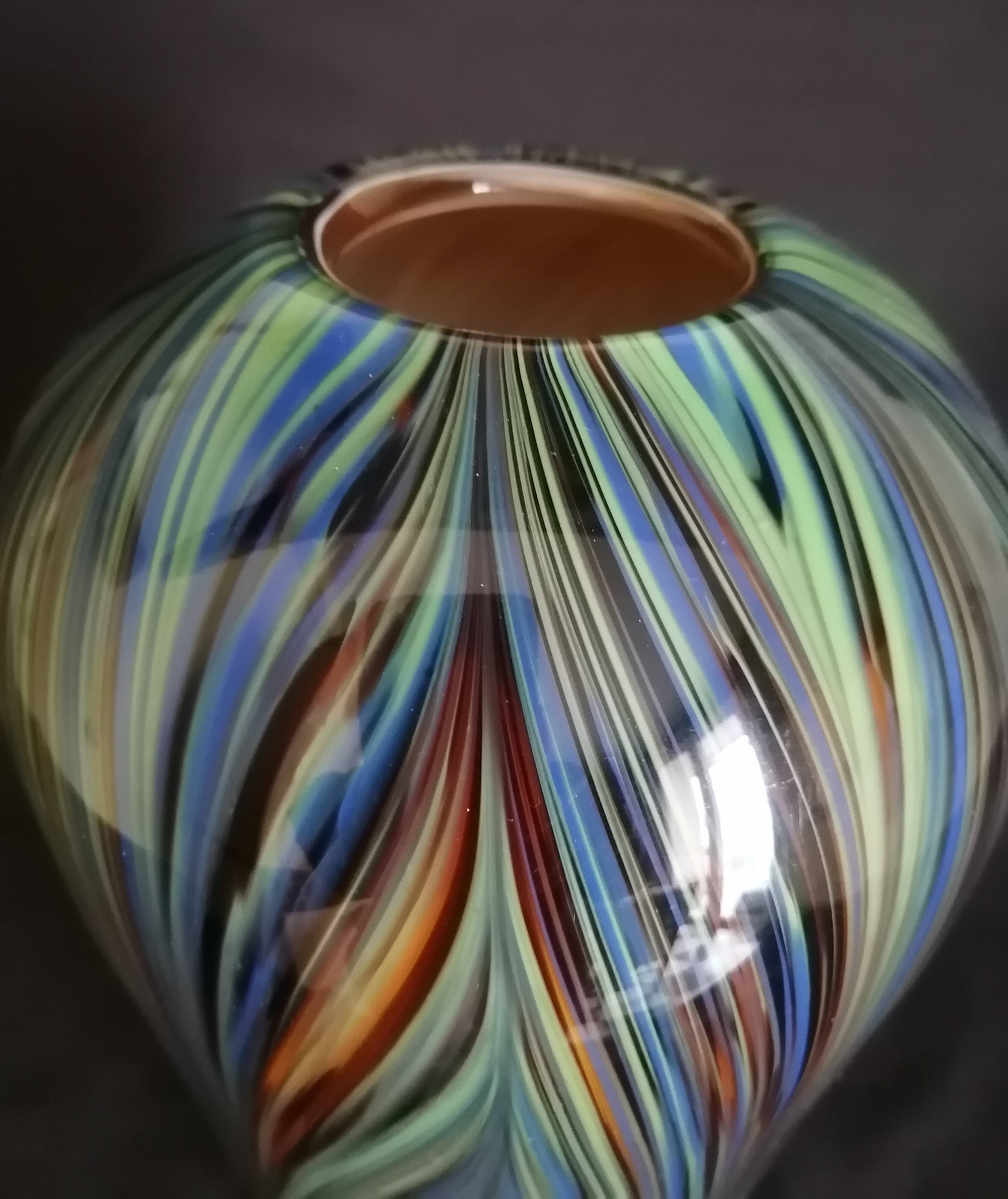 Grand vase balustre en verre de Murano, h - 30 cm.