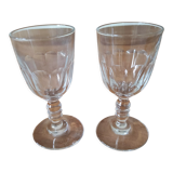 Set of 2 small antique liqueur glasses