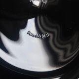 6 large Vintage Black Opaline Stemmed GLASSES - For Iced Cocktails - LUMINARC 1990