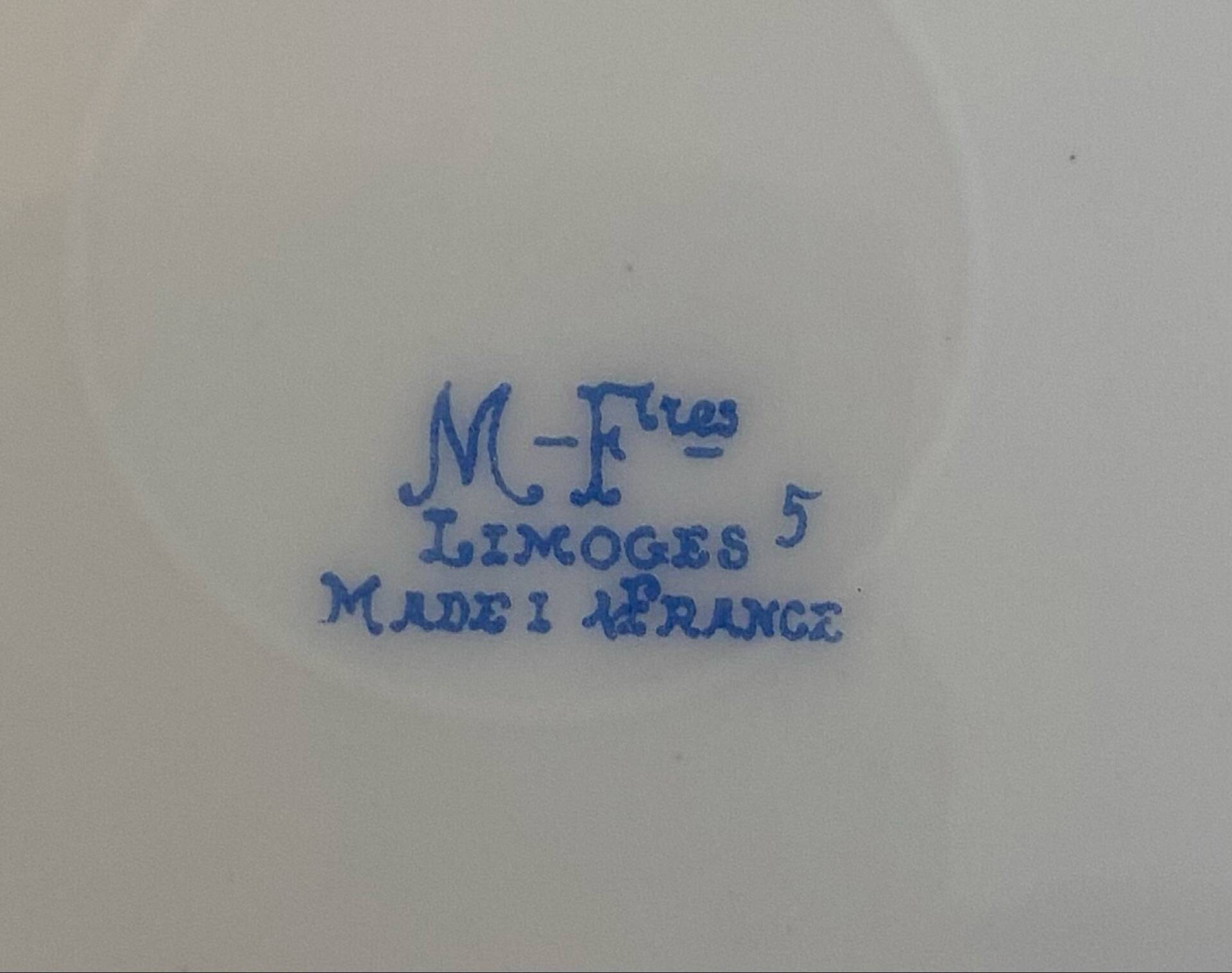Set of 6 Limoges porcelain plates by Michelaud Frères – decorative f