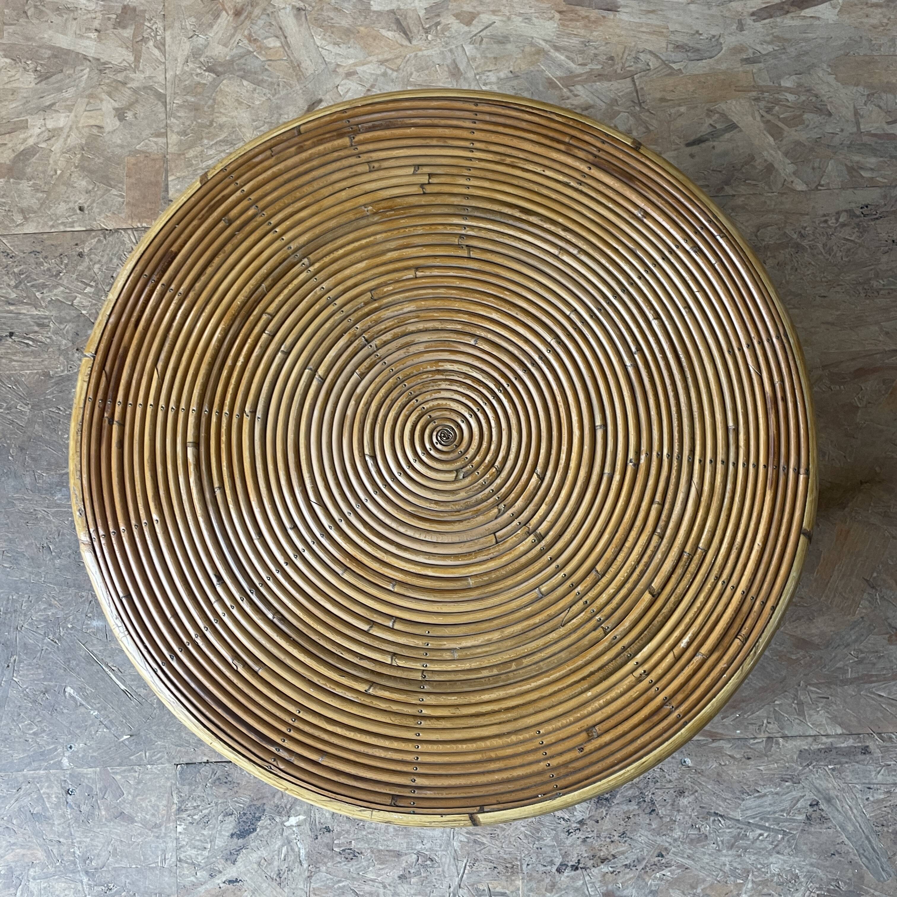 Rattan coffee table - 1950s