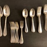 Housewife 38 pieces Christofle model Ribbons, silver metal, twentieth century