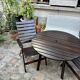 EMU dark wood garden furniture set - 2 folding armchairs and 1 table
