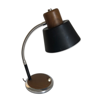 Metal and wood desk lamp 40cm, 1960