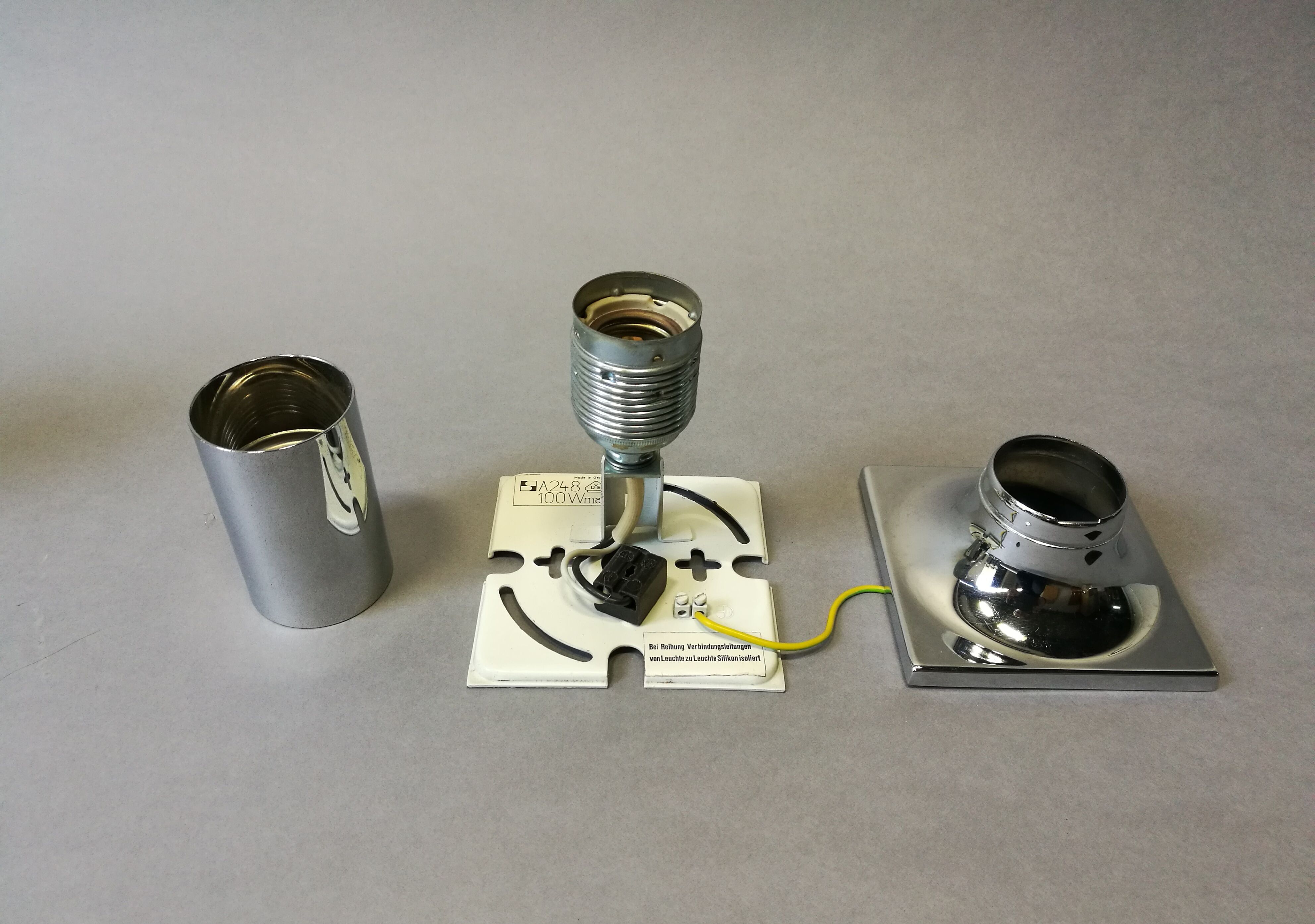 Rolf Krüger chrome wall light for staff in the 60s and 70s