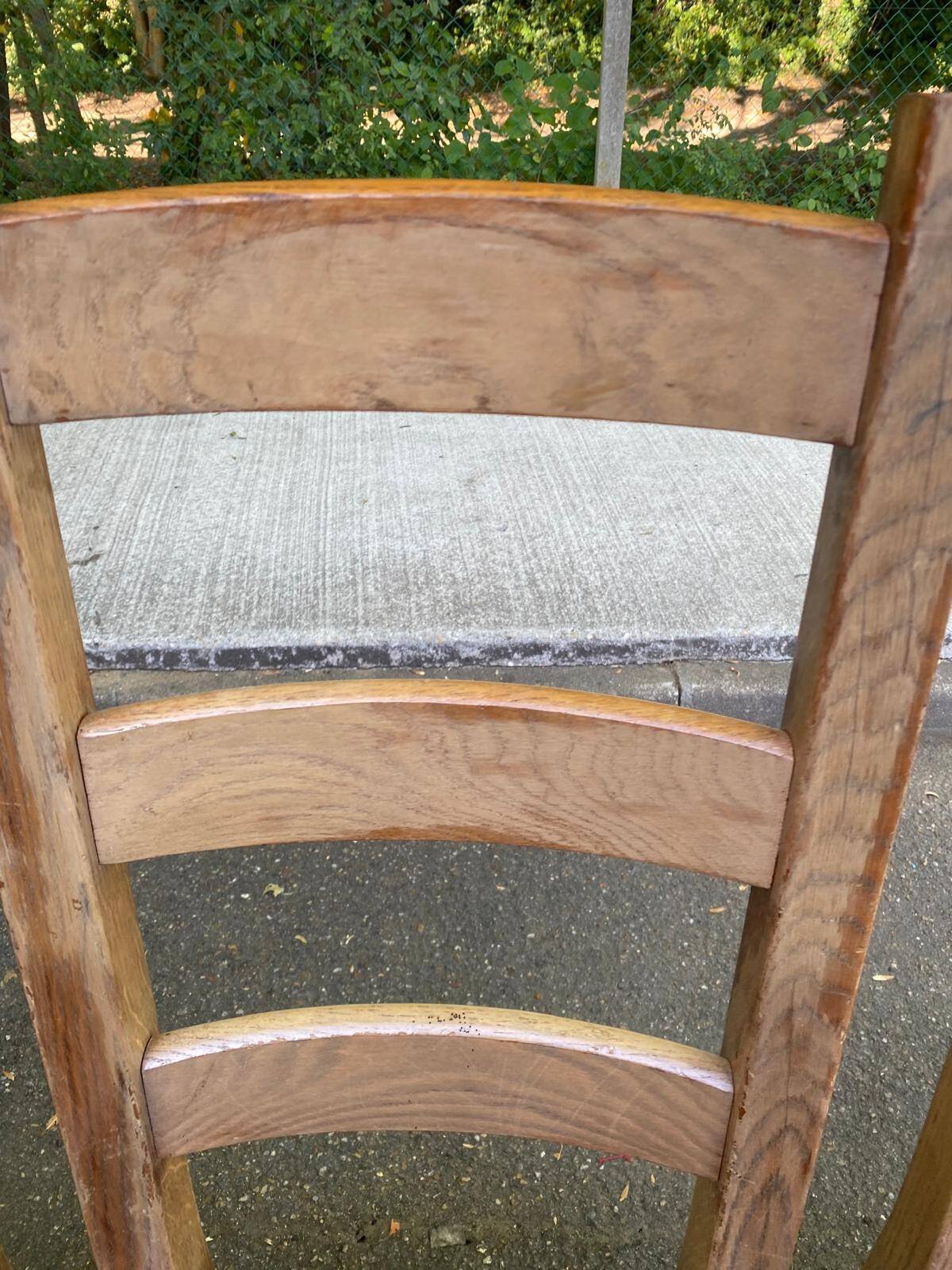 8 chaises à manger bois massif paillées type ferme dossier haut