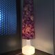 Lampadaire en verre rose mi-siècle & blanc