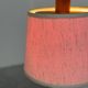 Mid-century modern adjustable teak arc floor lamp with fabric shade, 1960s