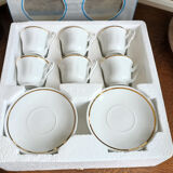 6 Yugoslav porcelain coffee cups - FP Zaječar - white and gilding