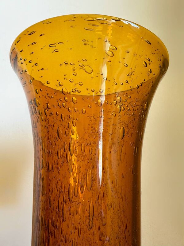 Vase verre bullé Biot ancien