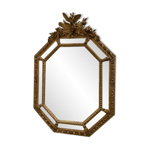 Miroir à pare-closes en bois et
