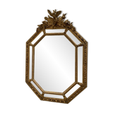 Miroir à pare-closes en bois et stuc doré Napoléon III XIX siècle