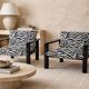 Pair of vintage zebra armchairs – 80s design spirit