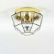 Mid-Century Glass & Brass Ceiling Light or Wall Lamp - Limburg, 1960s/1970s
