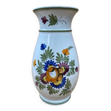 Ancien vase e. tessier la licorne céramique blanche décor peint vintage