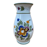 Old vase e. tessier the unicorn white ceramic painted decor vintage