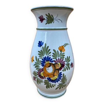 Old vase e. tessier the unicorn white ceramic painted decor vintage